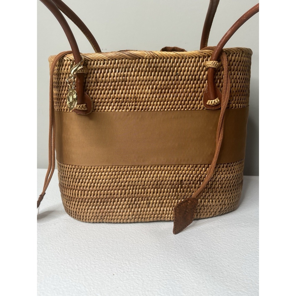 Lisi Lerch Woven Straw Purse Pearl EUC - Picture 8 of 16